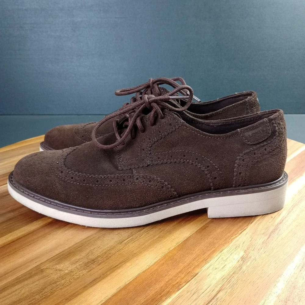 Levi's Suede Leather Wingtip Shoes Mens‎ Sz 10.5 Brown Dress Casual Oxfords